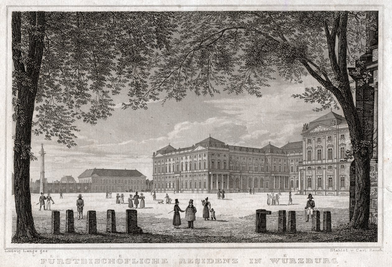 Wurzburg. (gravura, ca. 1850) de German School