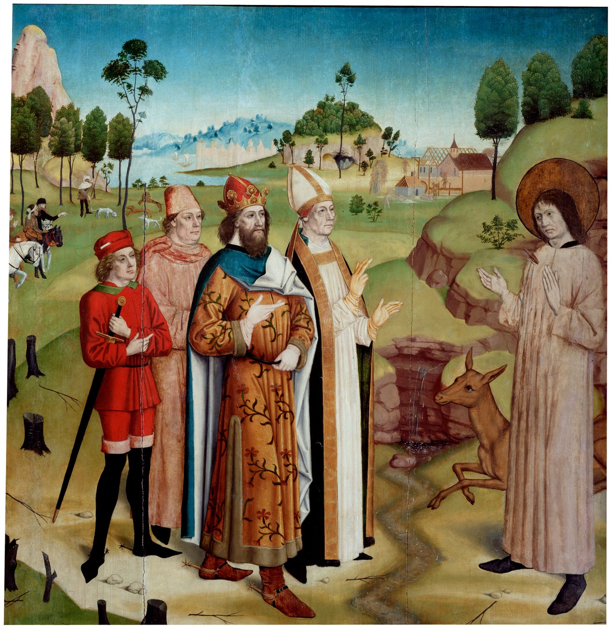Saint Giles e o rei Wamba na caça real