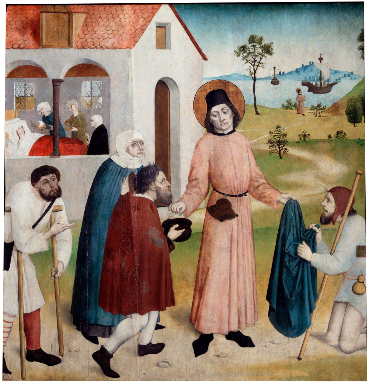 Saint Giles distribuindo sua propriedade entre os pobres