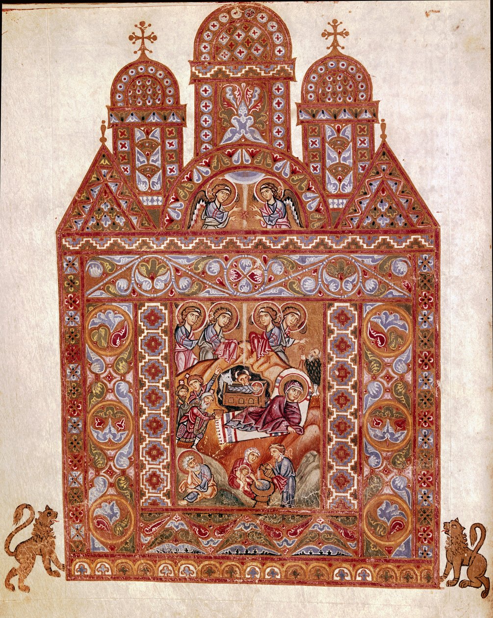Miniatura Nativa do Codex de Egbert (Codex Egberti) pela escola de Reichenau. 980 aproximadamente. Cividale del Friuli, Museo Archeologico ou Cathedrale de Cividale de German School