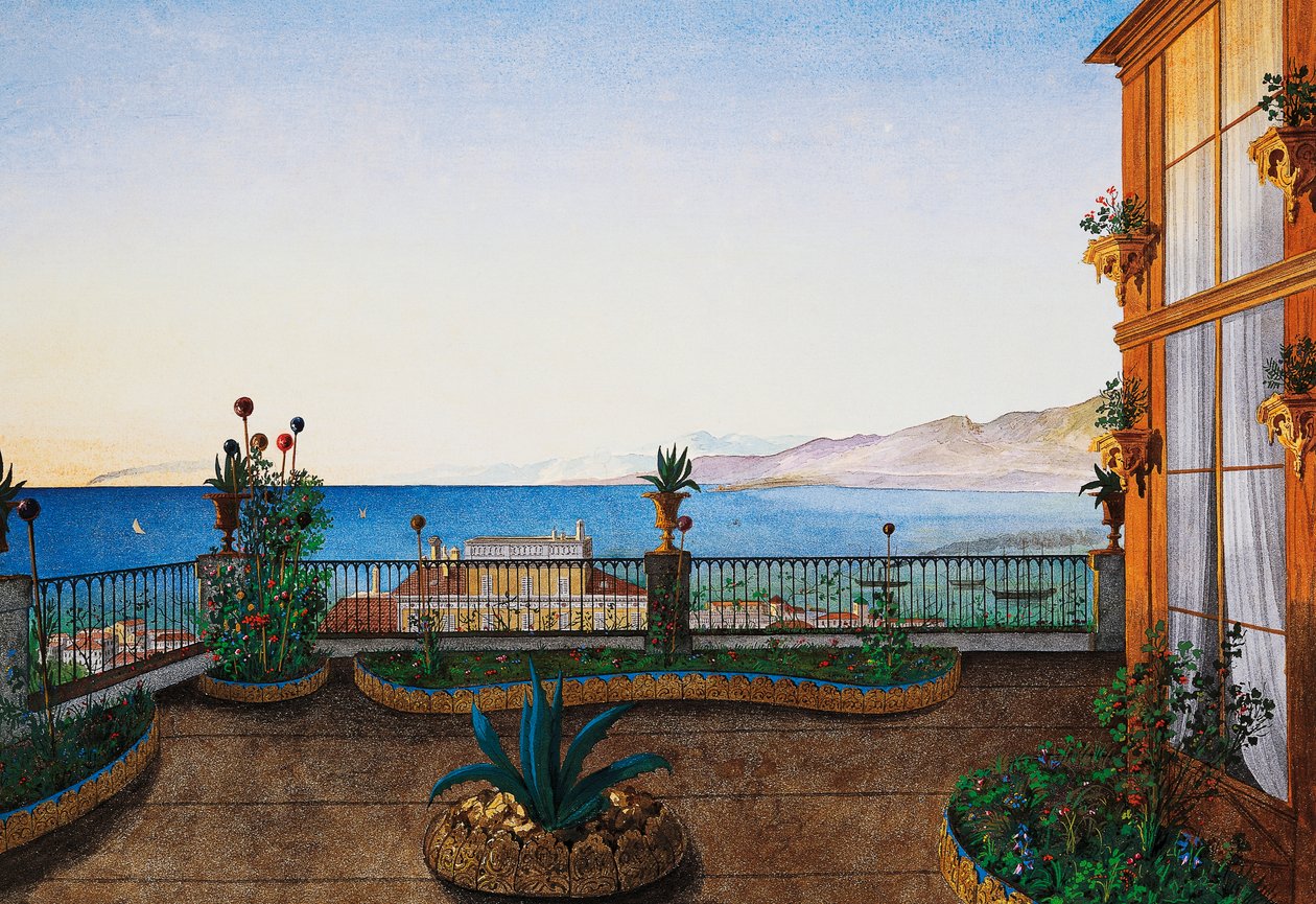 Terraço no primeiro andar de Villa Lazzarovic de Germano Prosdocimi