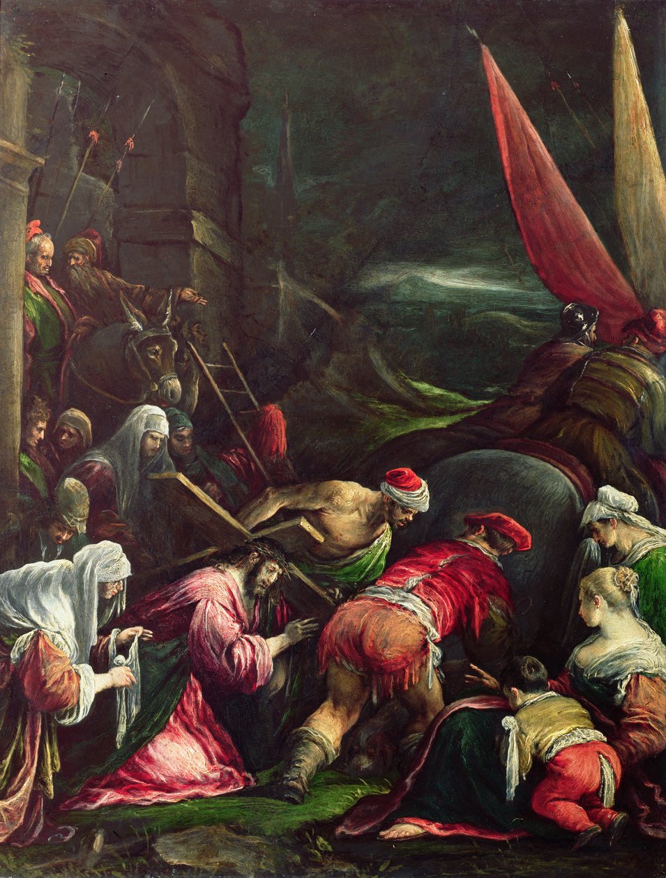 Carregando a cruz, 1592 de Gerolamo Bassano