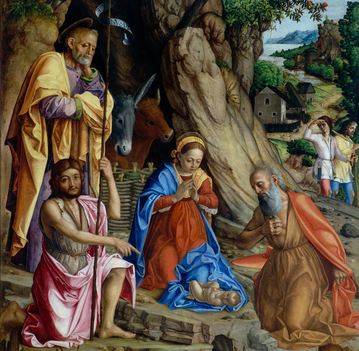 A Natividade, detalhe, c.1494-1555 de Gerolamo dai Libri