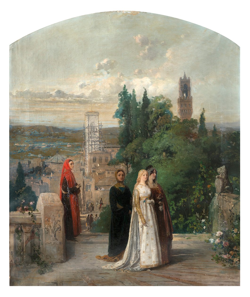 Dante e Beatriz. de Gerolamo Induno
