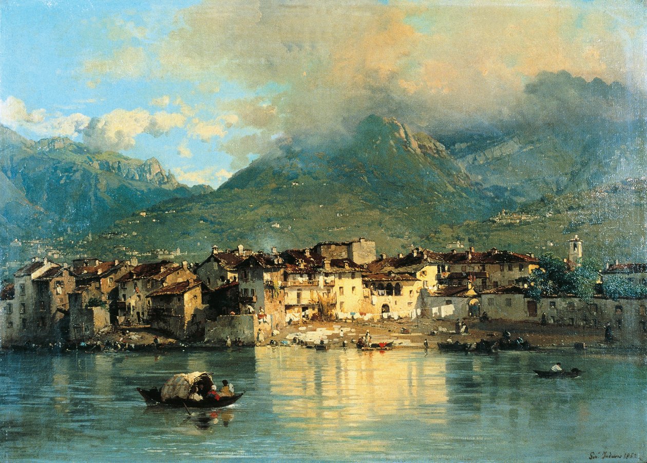 Pescarenico, de Gerolamo Induno, óleo sobre tela de Gerolamo Induno