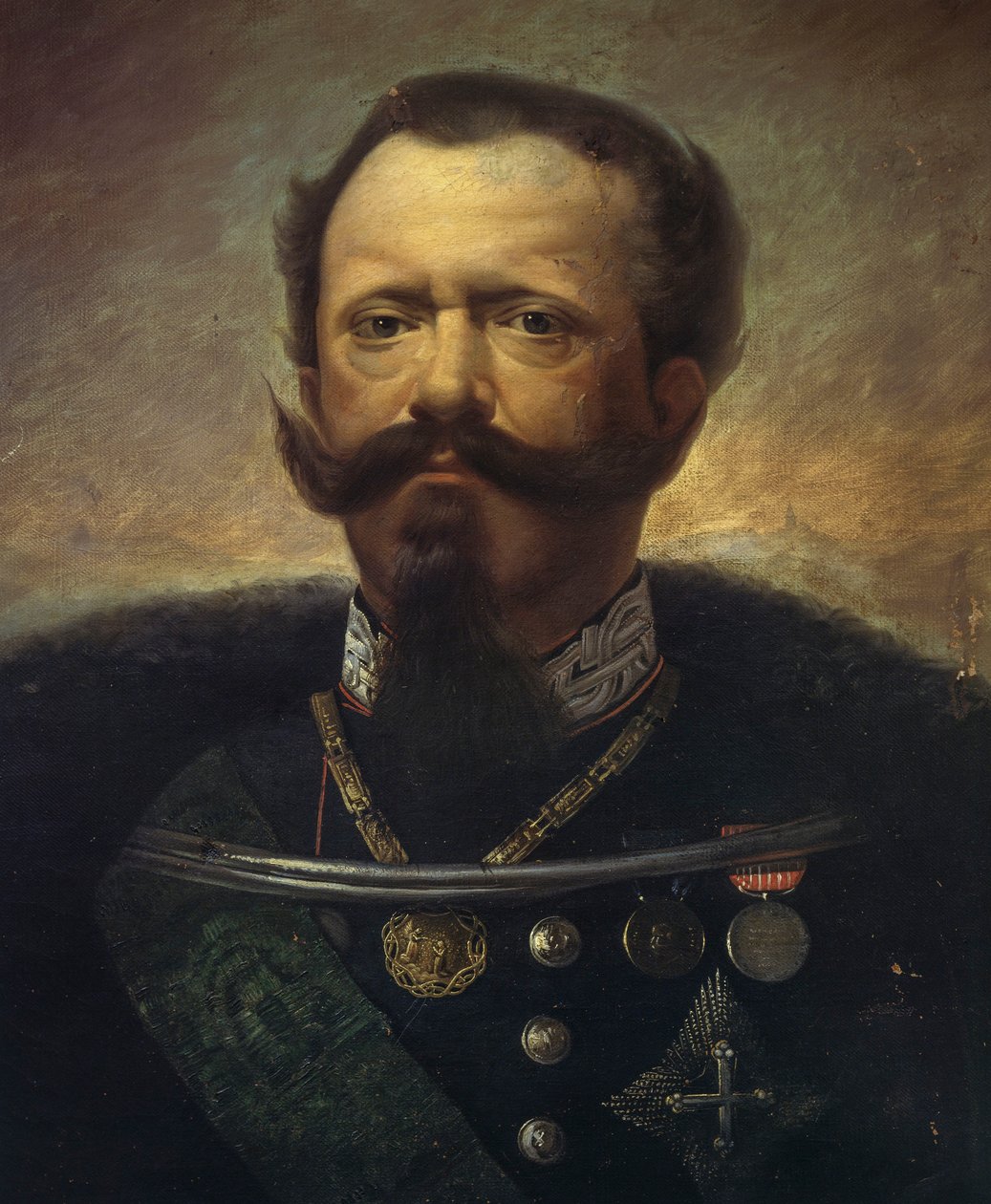 Retrato de Victor Emmanuel II, Rei de Itália (óleo sobre tela) de Gerolamo Induno