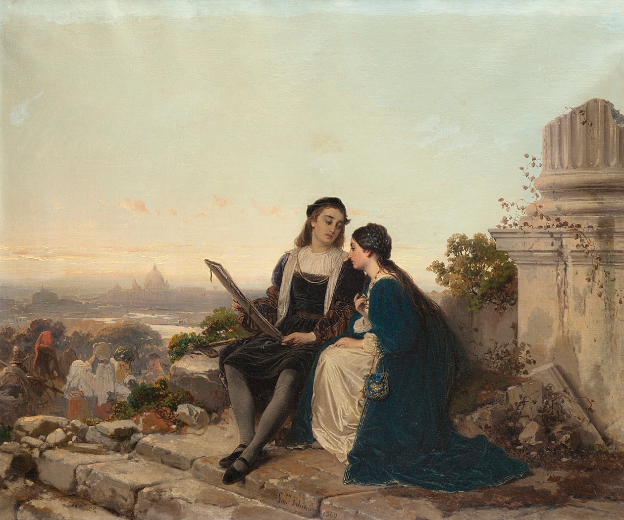 Rafael e Fornarina, 1869. de Gerolamo Induno
