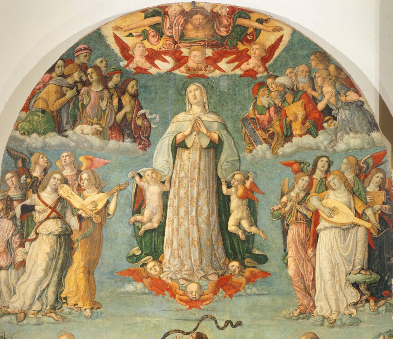 Detalhe de Assunção da Virgem, de Girolamo di Benvenuto (1470-1524) de Gerolamo di Benvenuto