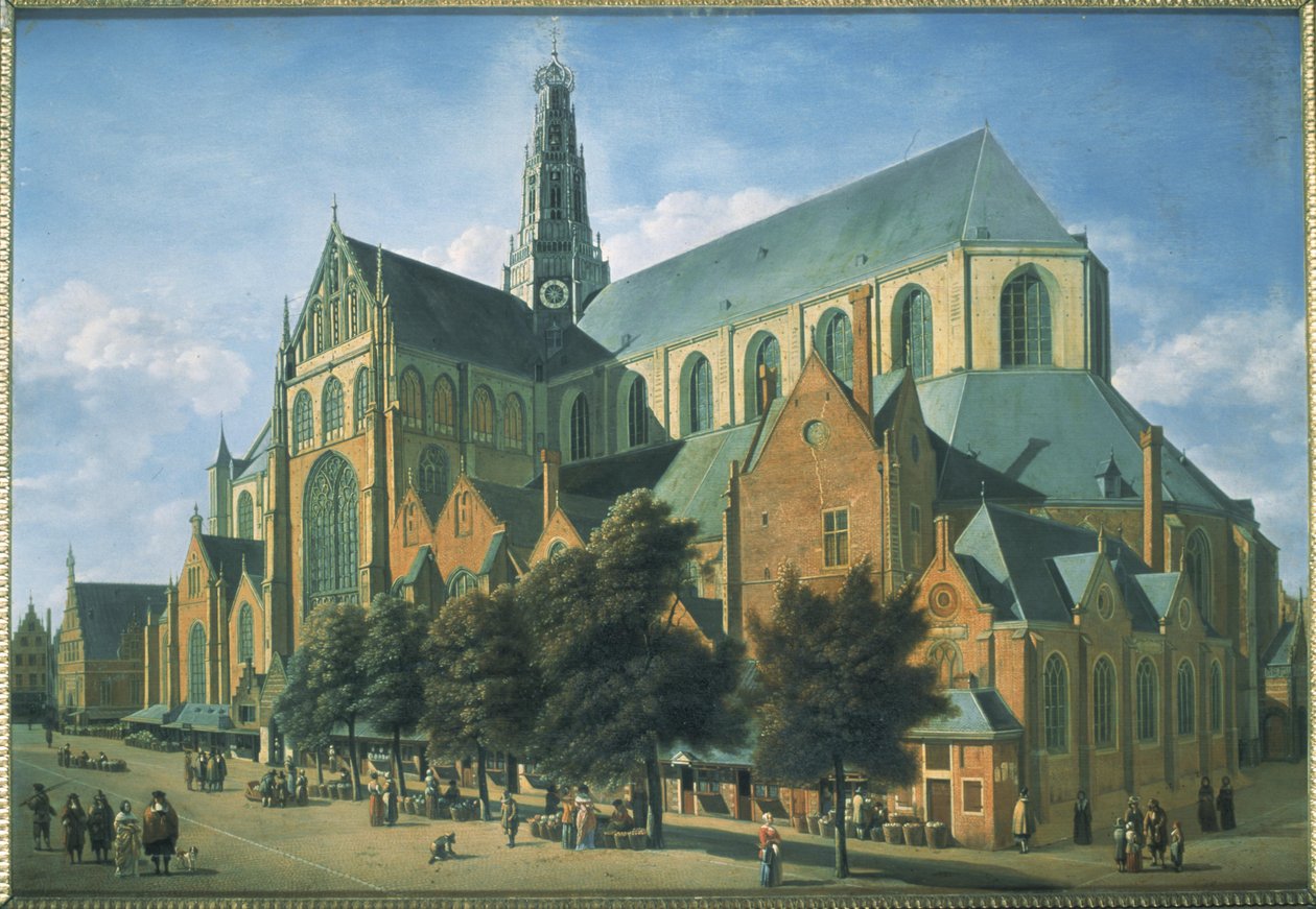 St. Bavokerk do sudeste de Gerrit Adriaensz Berckheyde