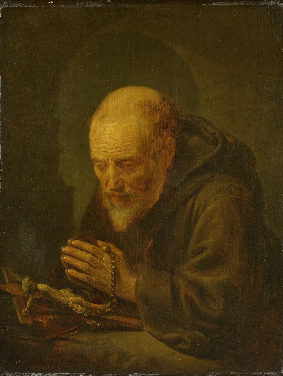 Um eremita rezando de Gerrit Dou