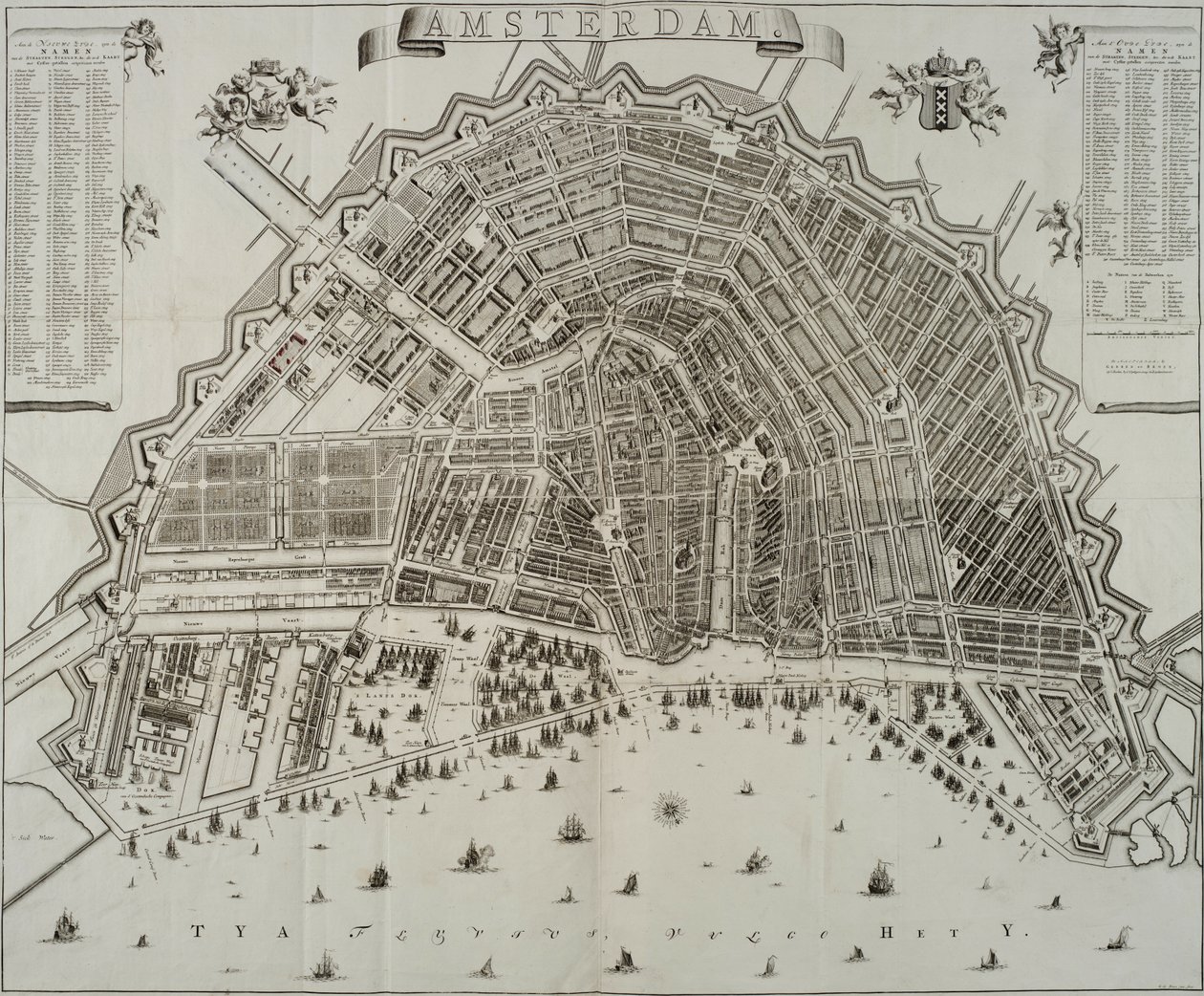1737 mapa de Amesterdão por Gerrit de Broen de Gerrit de Broen