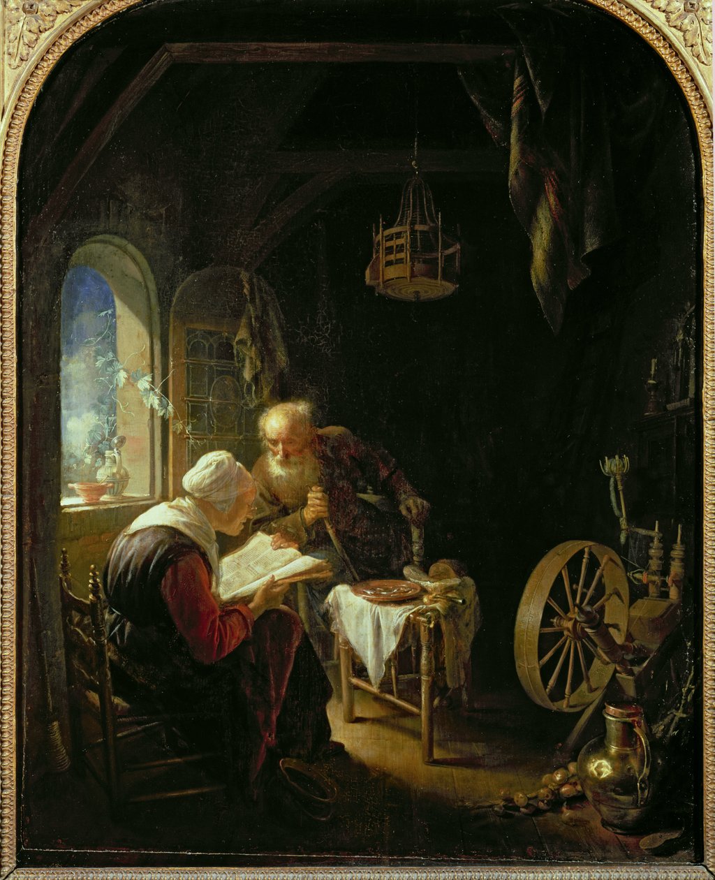 A lição da Bíblia, ou Anne e Tobias de Gerrit Dou