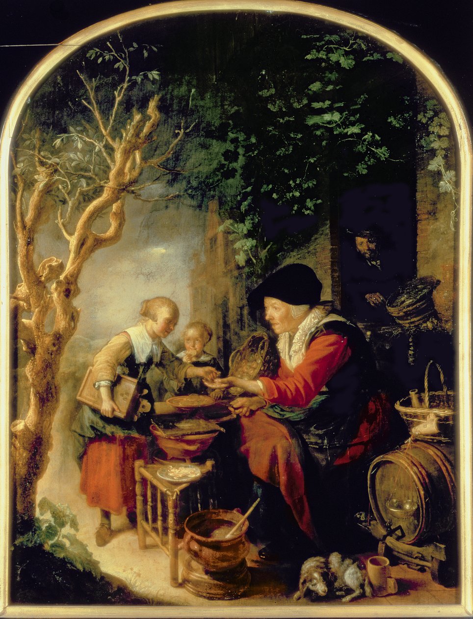 O vendedor de panquecas, 1650-55 de Gerrit Dou