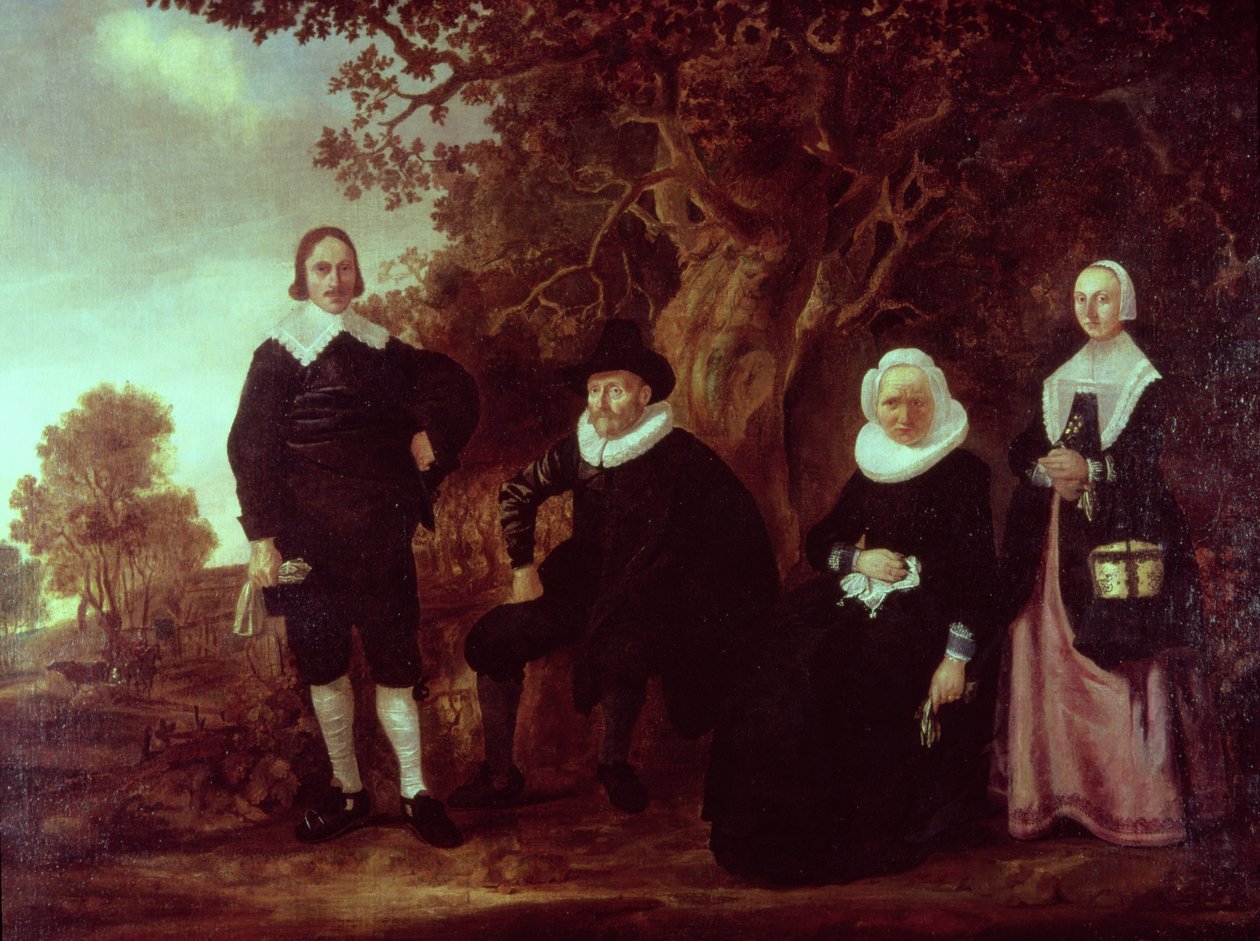 Grupo familiar em uma paisagem de Gerrit van Donck