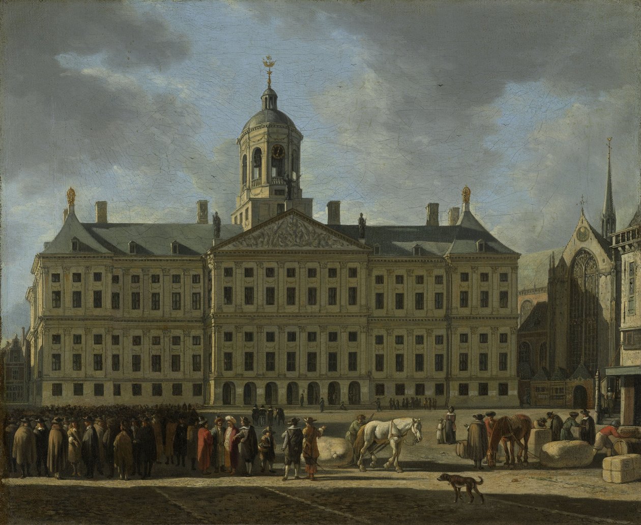 A, corredor cidade, ligado, represa, quadrado, amsterdão, 1672 de Gerrit Adriaensz Berckheyde