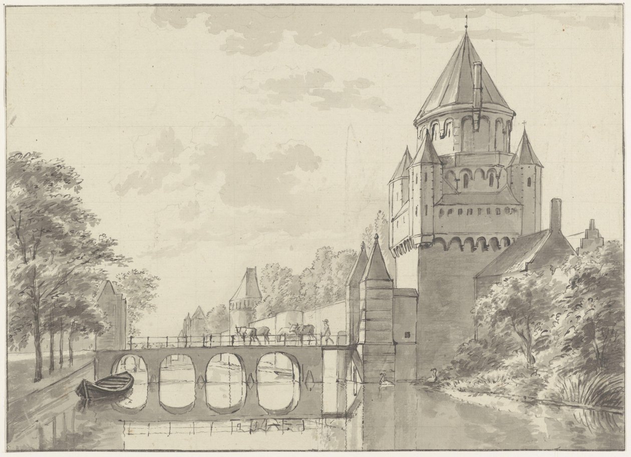 Vista do Kleine Houtpoort, Haarlem de Gerrit Adriaenszoon Berckheyde
