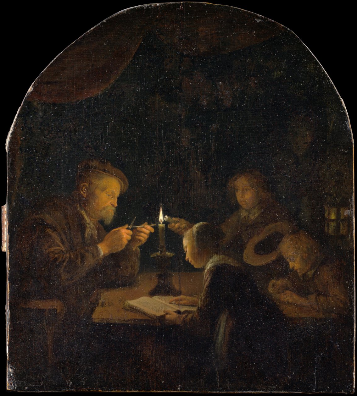 Uma Escola Noturna, ca. 1655-57. de Gerrit Dou