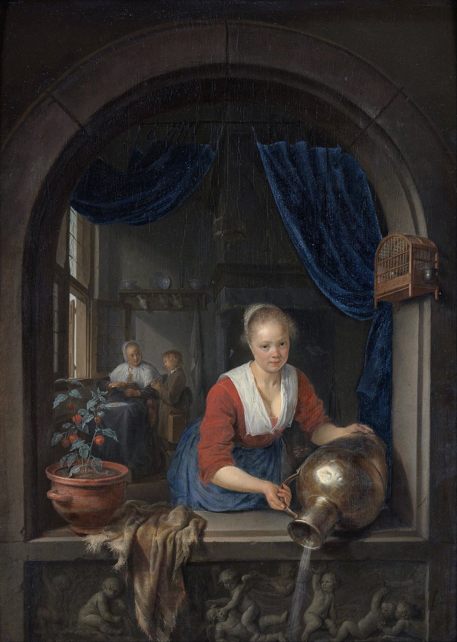 Criada à janela de Gerrit Dou