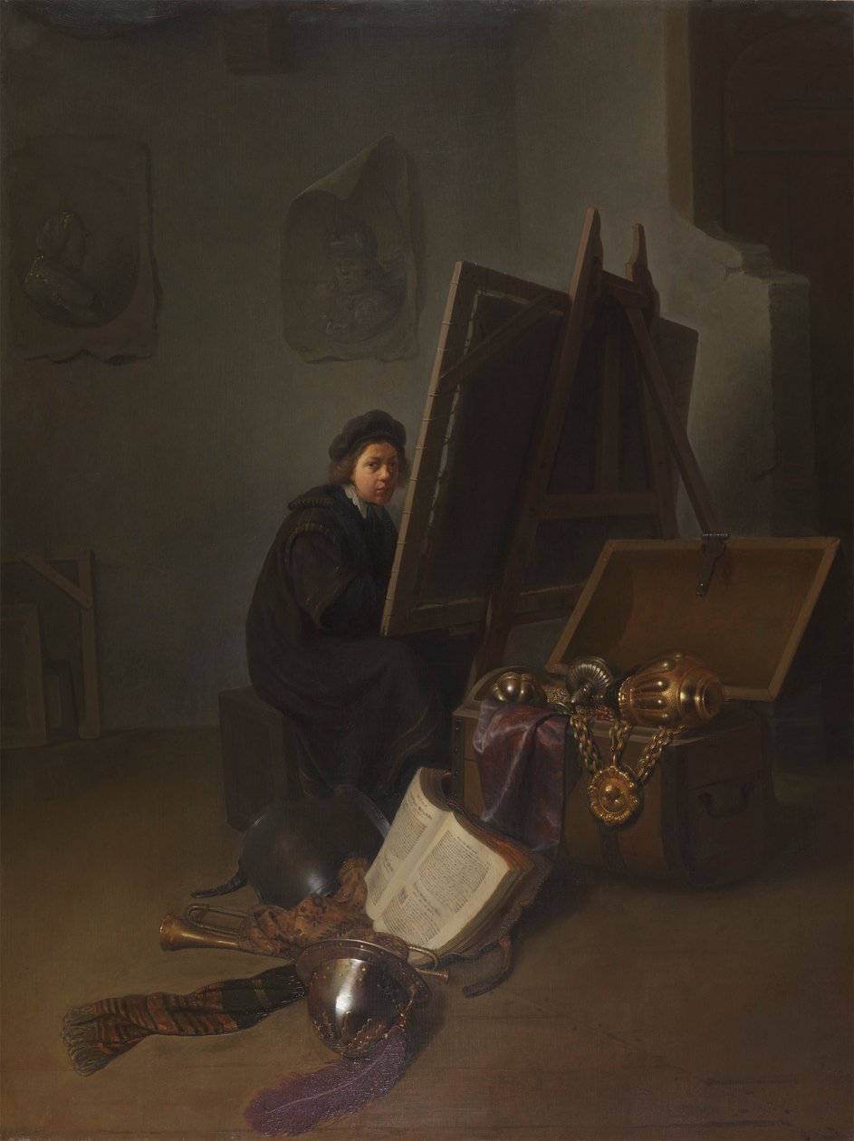 Autorretrato () num cavalete de Gerrit Dou