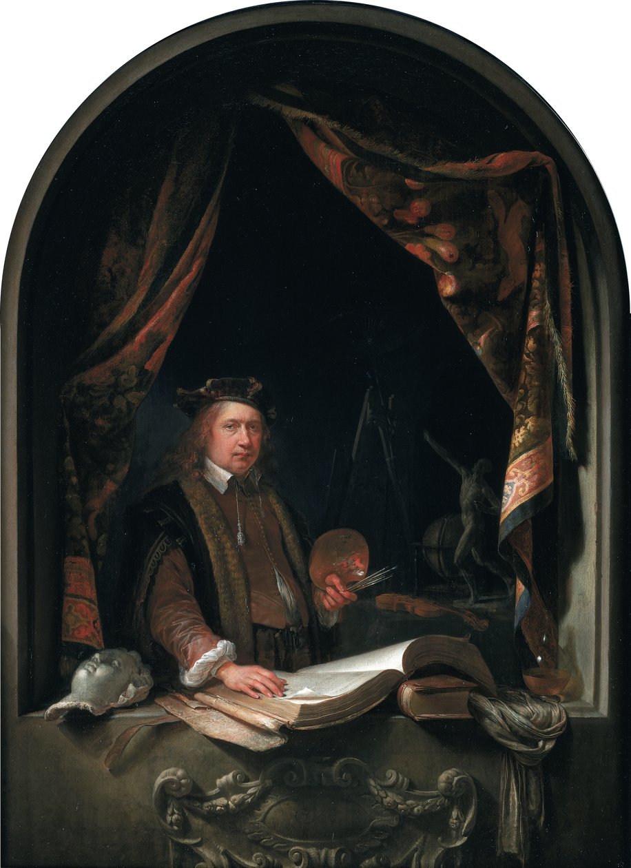 Autorretrato de Gerard Dou (1613-1675) de Gerrit Dou