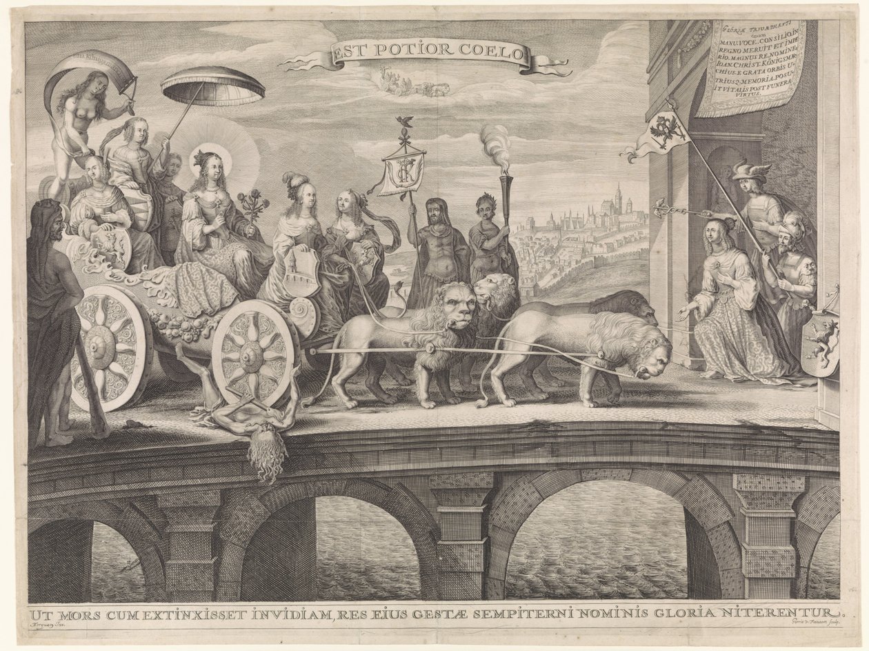 Alegoria do acolhimento de Königsmarck
Est potior coelo (título sobre o objecto) de Gerrit Gerritsz van Fenaem
