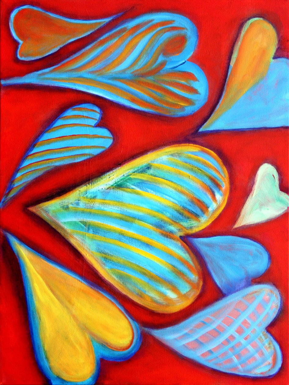 G Hearts 15, 2016 (acrílico sobre tela) de Gerrit Greve
