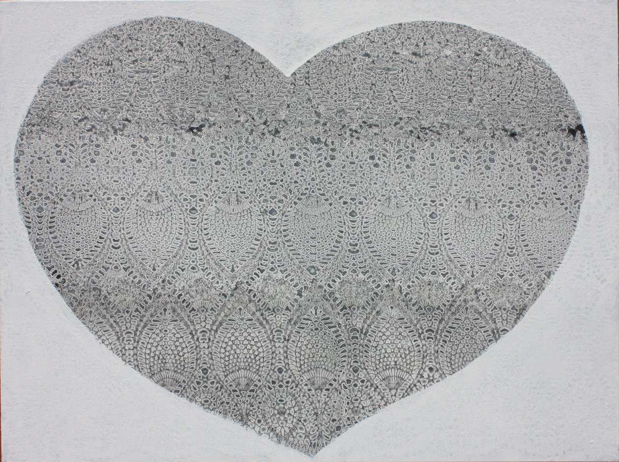 Heart Snow, 2023 (acrílico sobre tela) de Gerrit Greve
