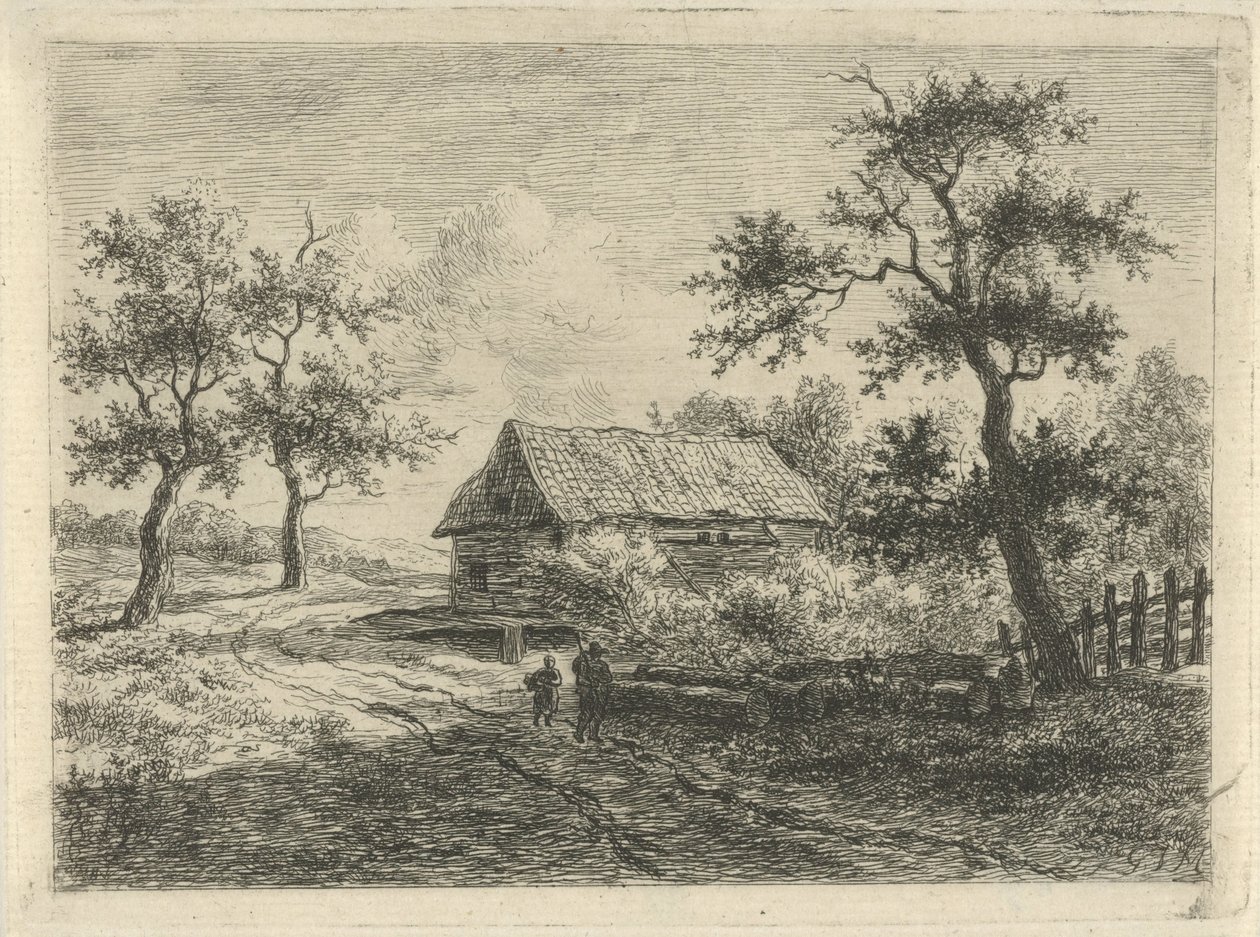 Paisagem com duas figuras na estrada de Gerrit Jan Michaëlis