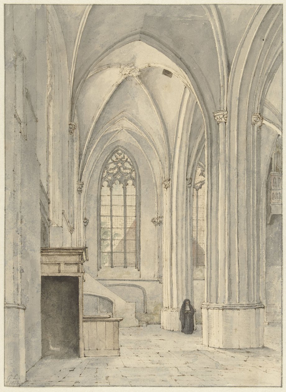 Interior da igreja de Rhenen de Gerrit Lamberts