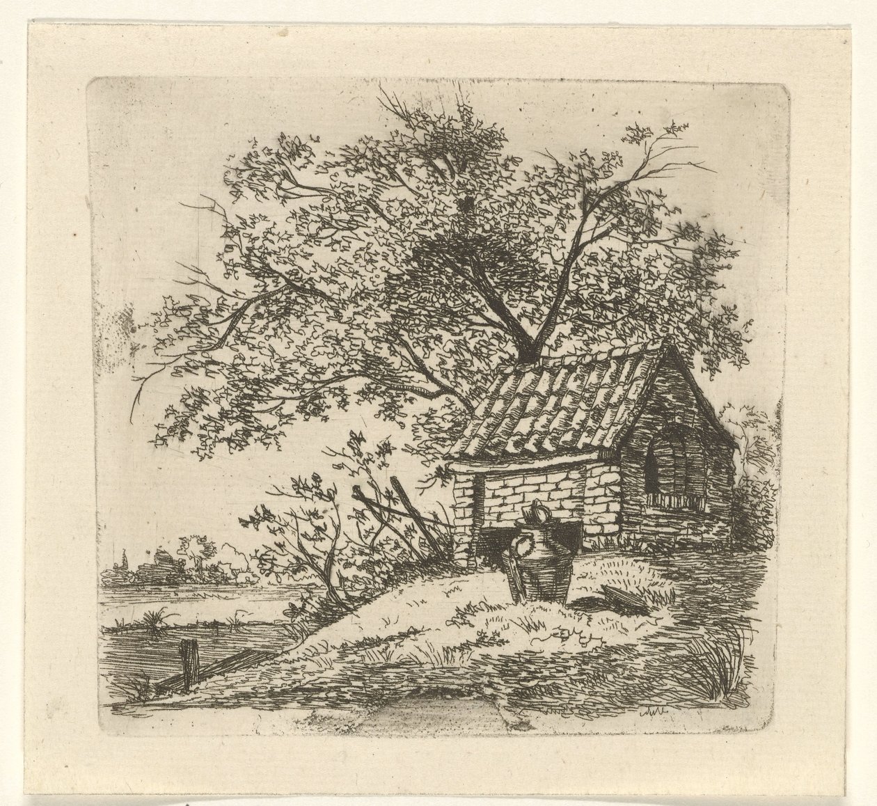 Jarro de leite em um galpão de Gerrit Lamberts