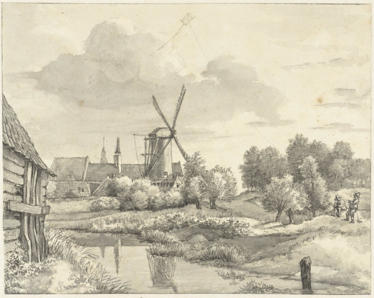 Dois meninos com uma pipa no Wal van Haarlem de Gerrit Lamberts
