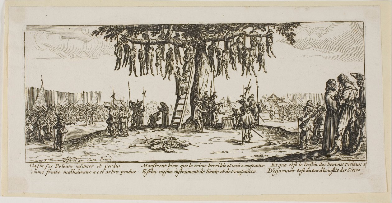 O enforcamento, prato onze de As grandes misérias da guerra de Gerrit Lucasz van Schagen