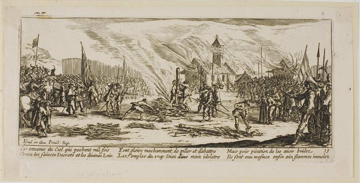 A estaca, prato treze de As grandes misérias da guerra de Gerrit Lucasz van Schagen
