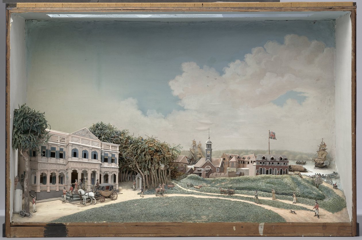 Diorama da Praça do Governo em Paramaribo de Gerrit Schouten