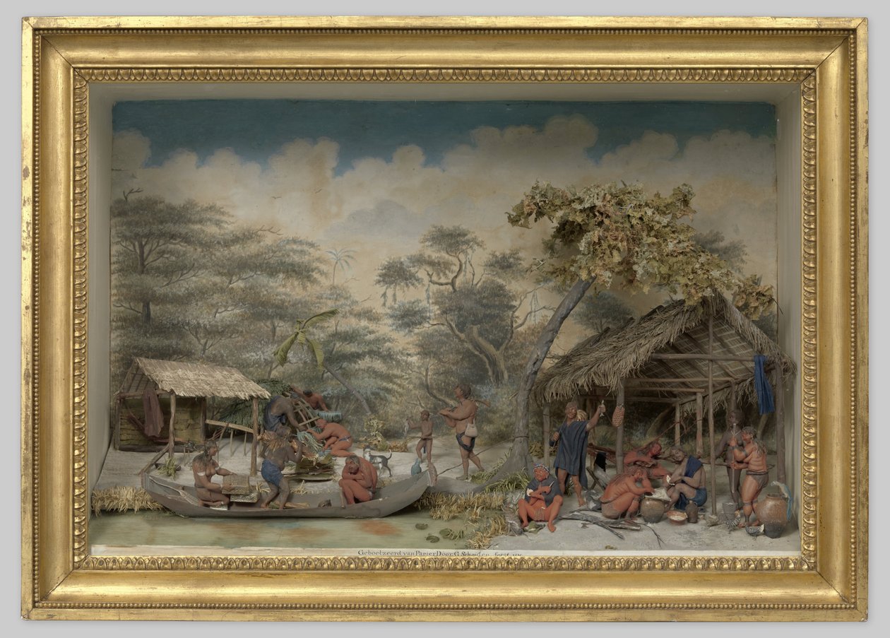 Diorama de um acampamento Carib de Gerrit Schouten