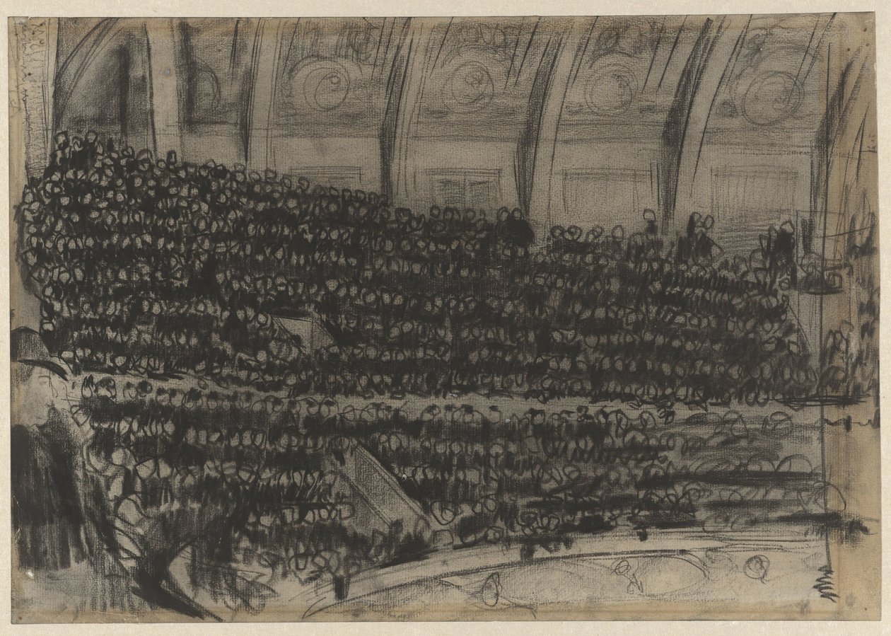 Espectadores nas bancadas de Circus Carré de Gerrit Willem Dijsselhof