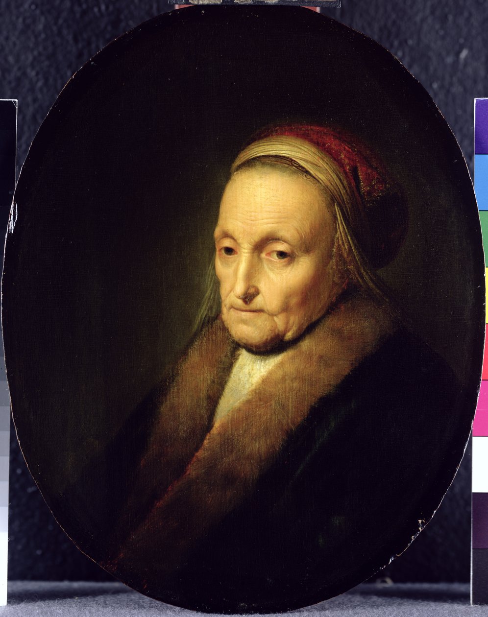 Cabeça de uma mulher velha com um colar de pele, depois de 1630 de Gerrit Dou