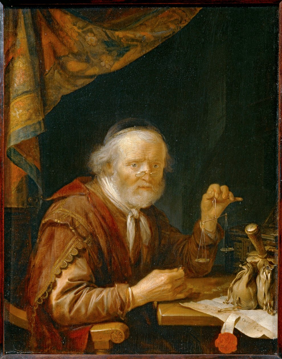 A balança de ouro ... de Gerrit or Gerard Dou