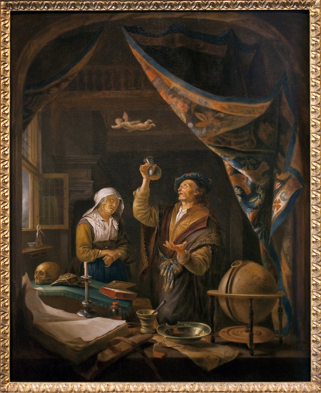 O médico na urina. De uma pintura de Gerard Dow de Gerrit Dou