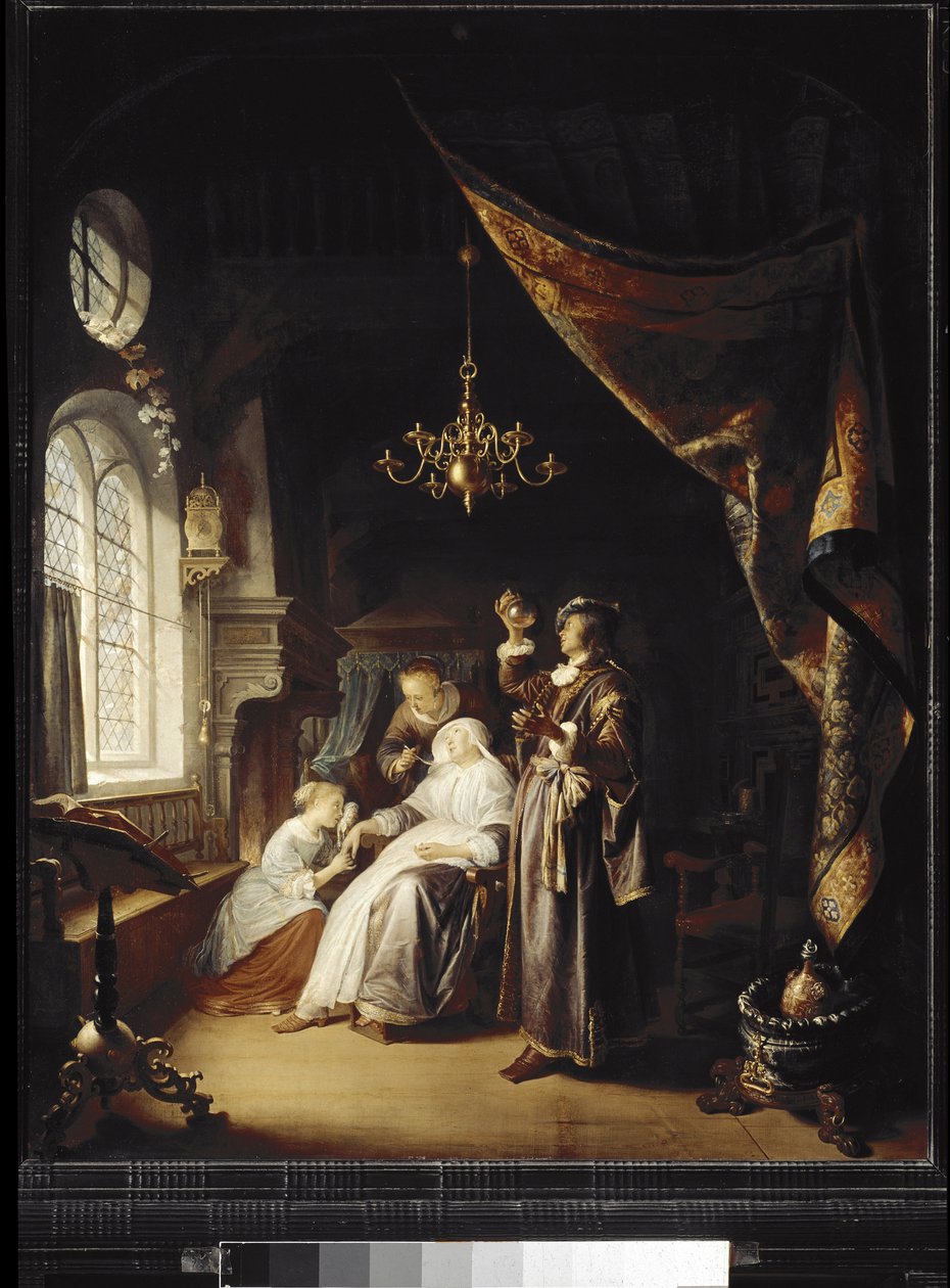 A mulher hidrópica (óleo sobre madeira de Gerrit Dou