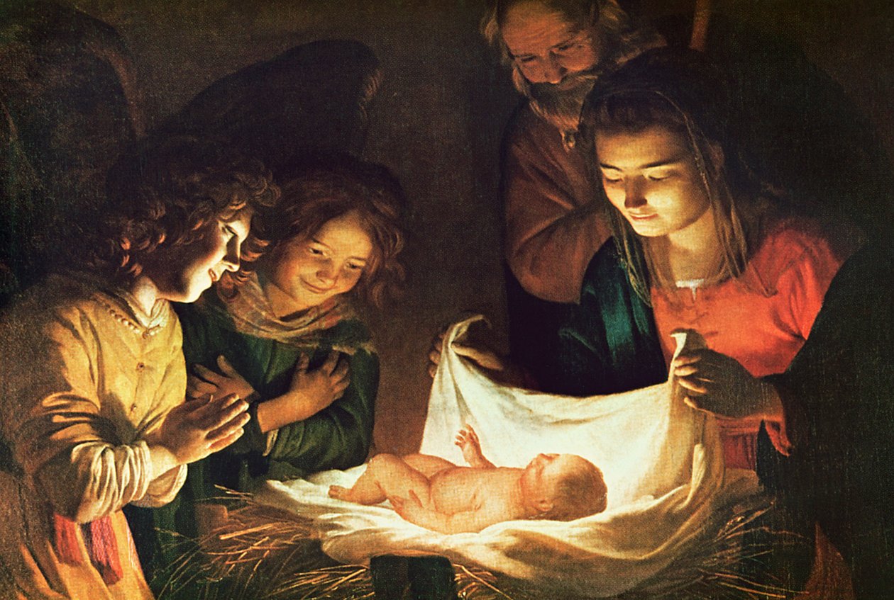 Adoração do bebê, c.1620 de Gerrit van Honthorst
