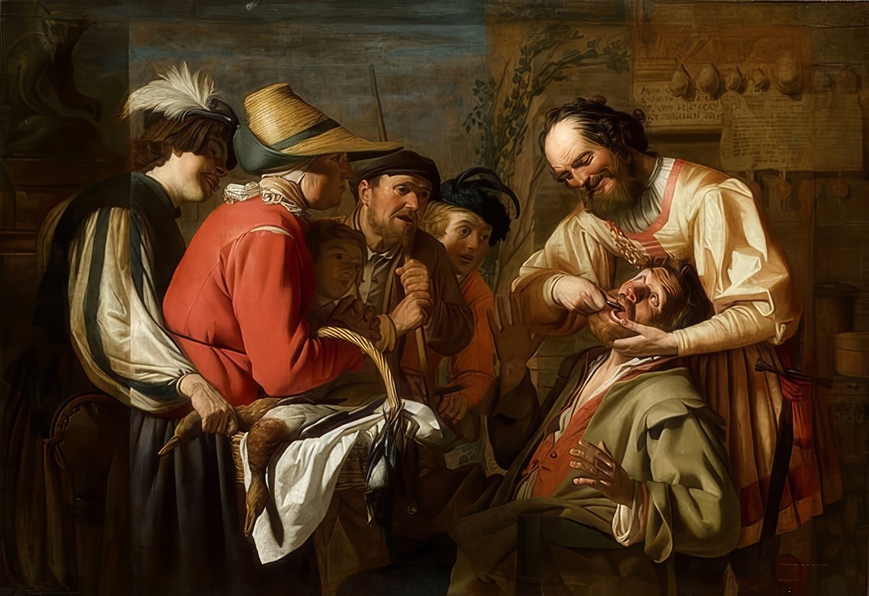 O extrator de dentes. 1628  de Gerrit van Honthorst
