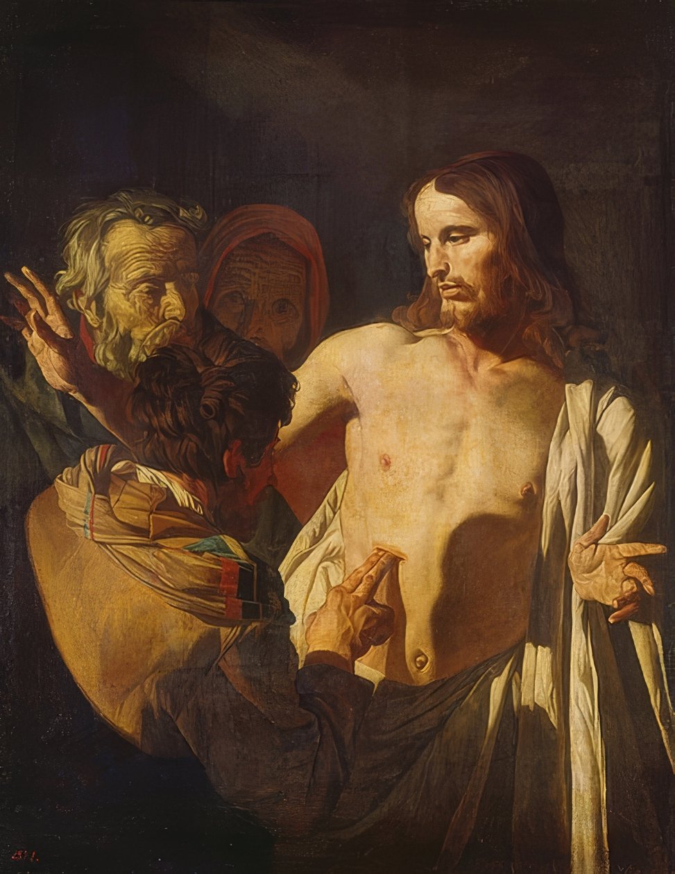O incrédulo Thomas. Por volta de 1620 de Gerrit van Honthorst