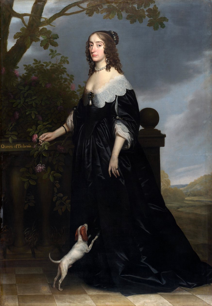 Elizabeth Stuart 1596-1662, Rainha da Boêmia, 1642 de Gerrit van Honthorst