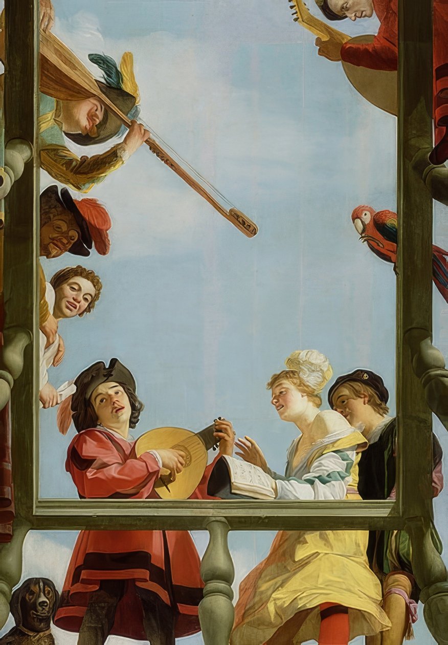 Grupo de música na varanda. 1622 de Gerrit van Honthorst
