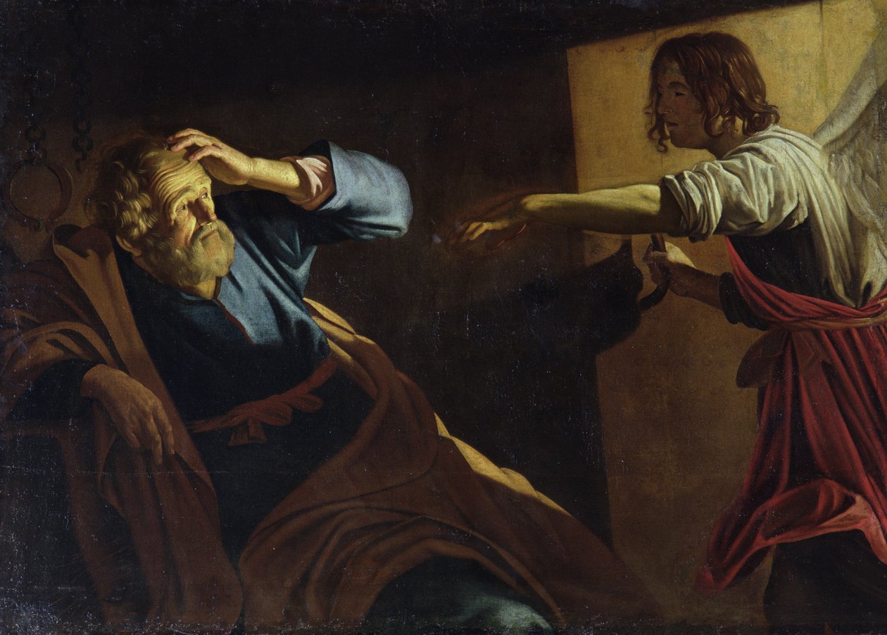 São Pedro libertado da prisão de Gerrit van Honthorst