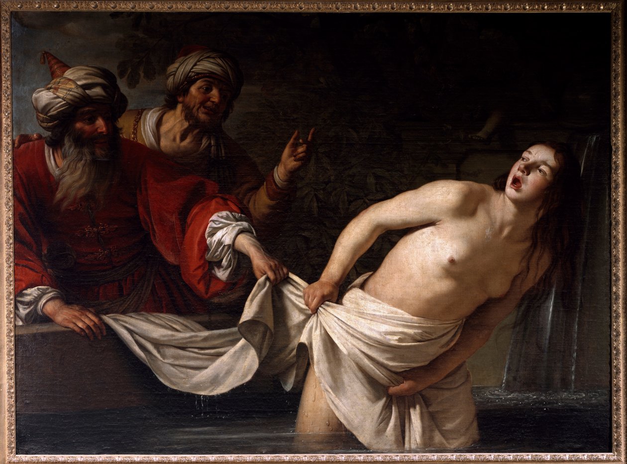 Suzanne in the Bath Painting de Gherardo delle Notti (Gerrit van Honthorst) (1590-1656) 1655 Sol. 157x213 cm Roma, Galleria Borghese de Gerrit van Honthorst