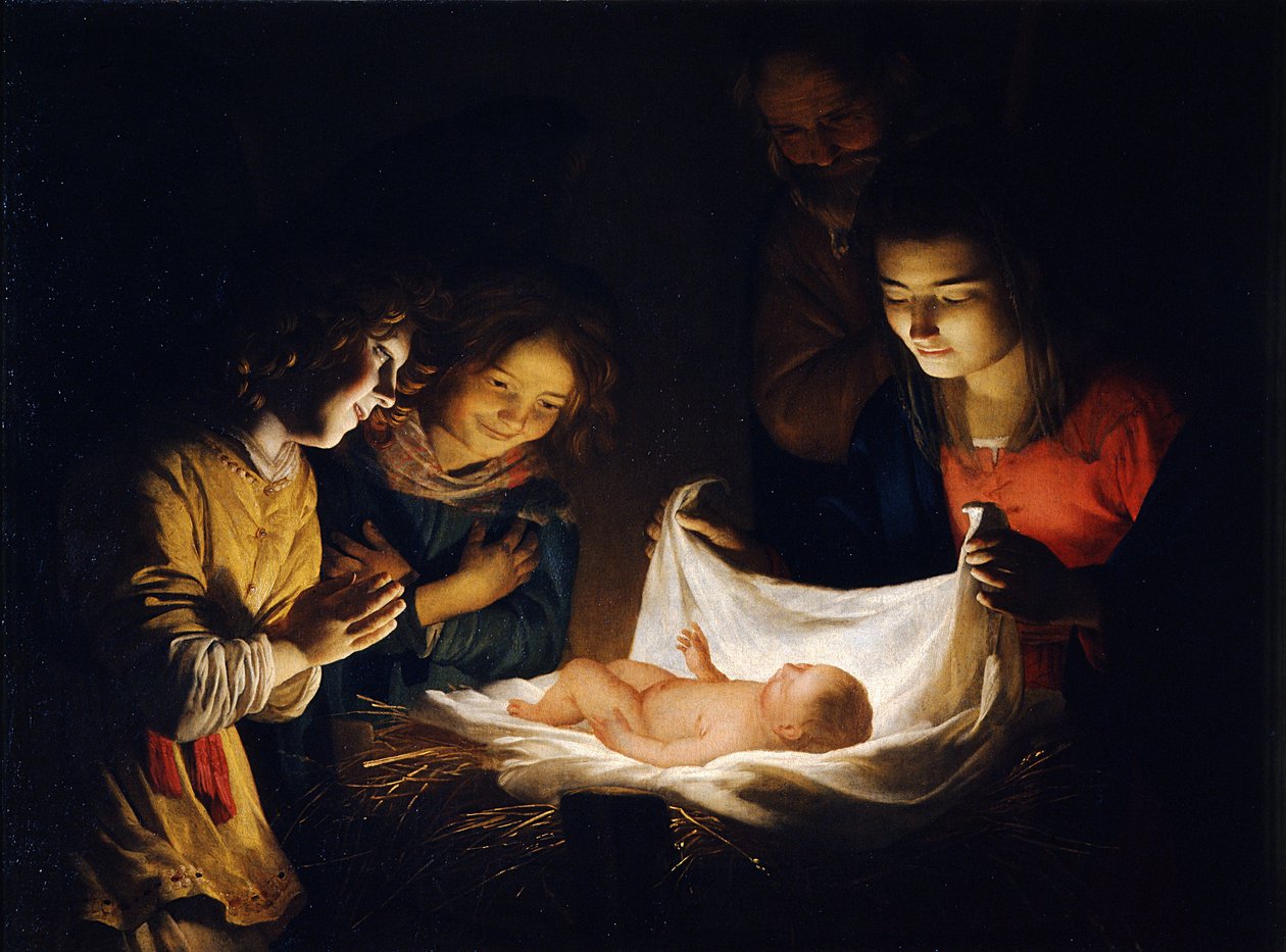 A Adoração do Menino Jesus, c. 1620 de Gerrit van Honthorst