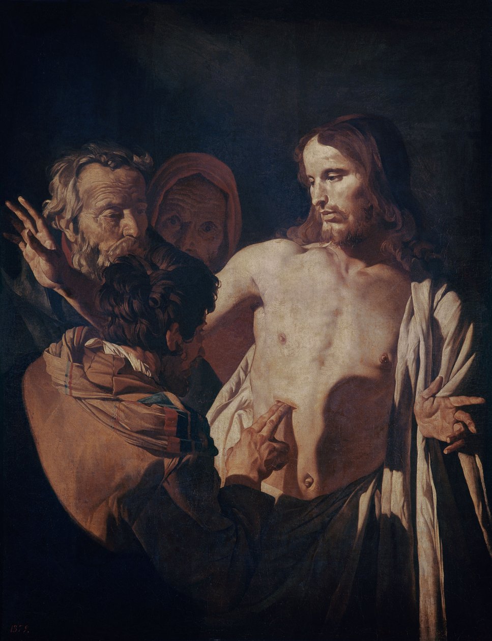 A Incredulidade de São Tomás, c.1620 (óleo sobre tela) de Gerrit van Honthorst