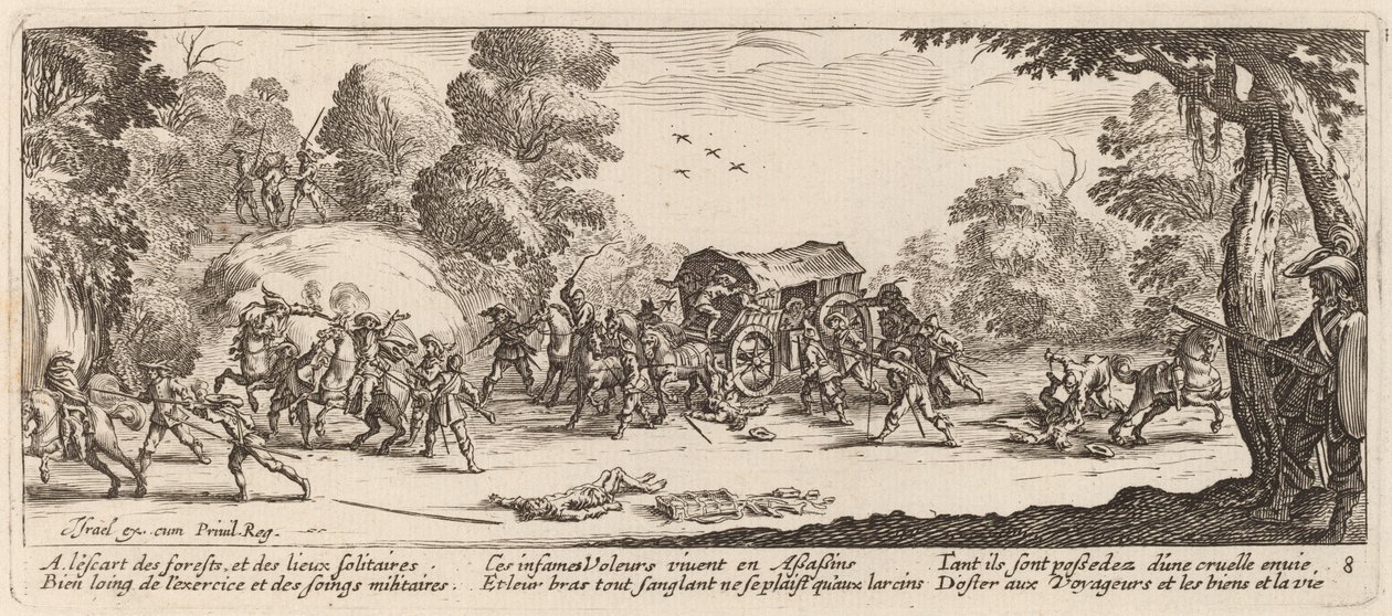 Ataque a um treinador de Gerrit van Schagen after Jacques Callot